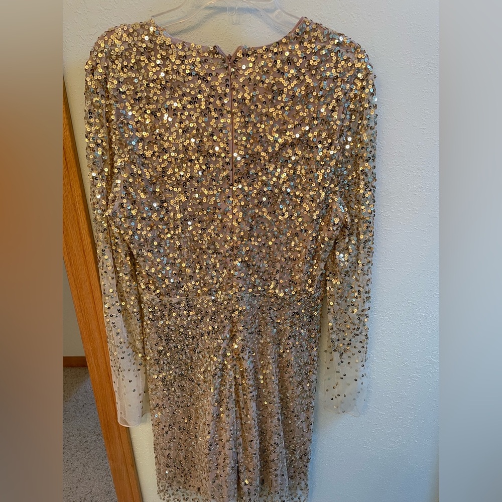 French Connection Gold Sequin Dress - Picture 2 of 6